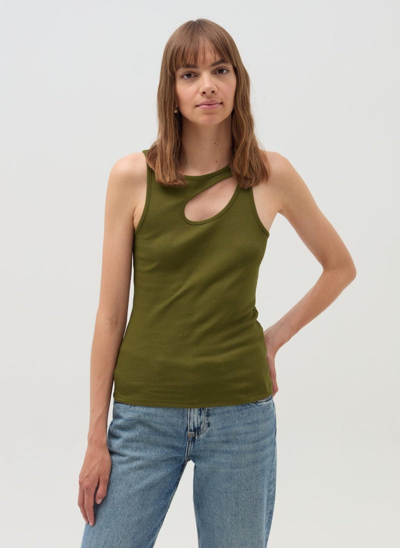 Tank top with cut-out detail