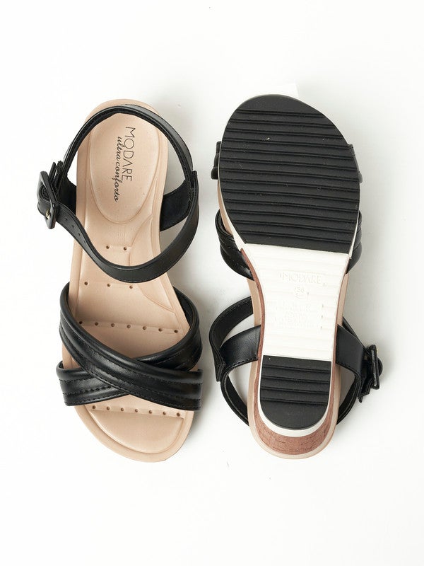 Modare Ladies Wedge Sandals Black | Made In Brazil