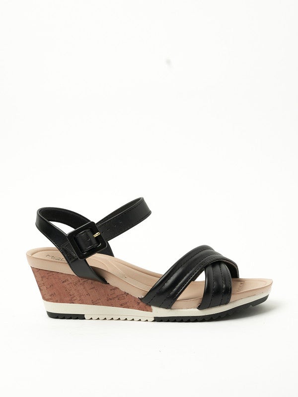 Modare Ladies Wedge Sandals Black | Made In Brazil