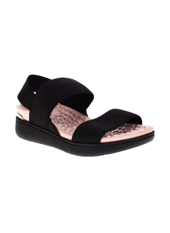 Modare Ladies Wedge Sandals Black | Made In Brazil