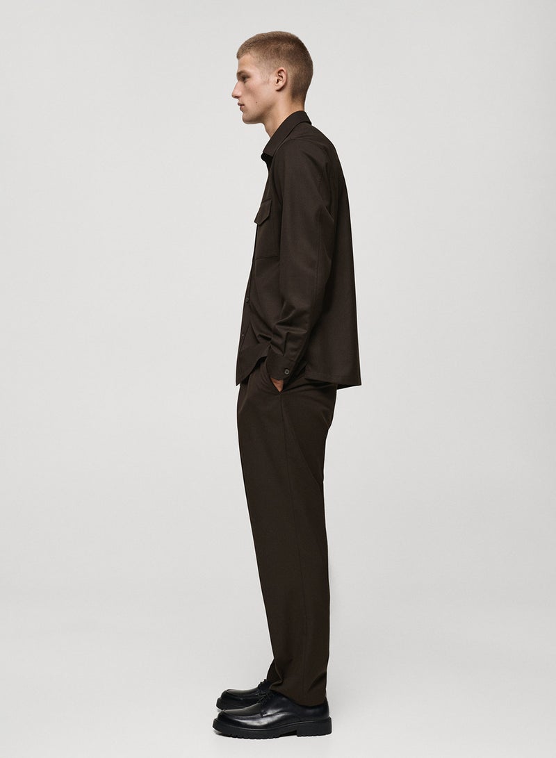 Regular-Fit Pleated Trousers