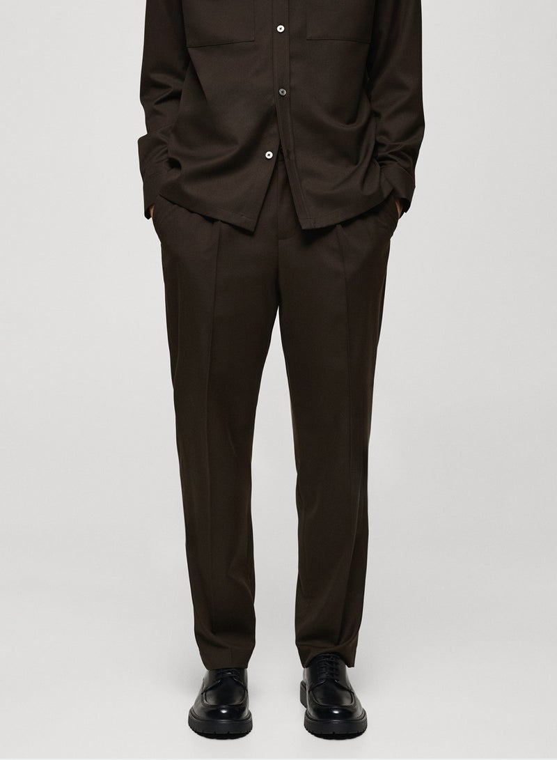 Regular-Fit Pleated Trousers