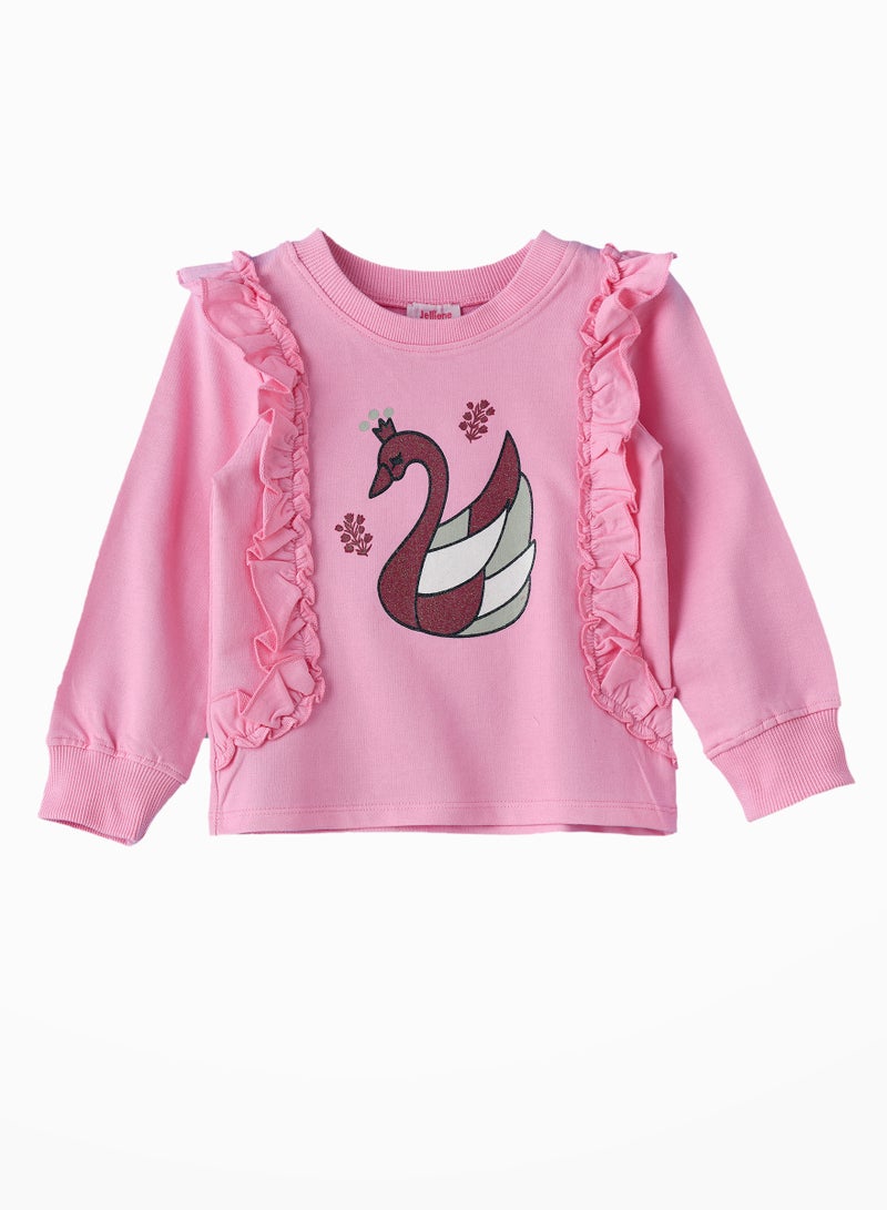 Cozy Comfort for Your Little Adventurer: Girls' Cotton Sweat Top