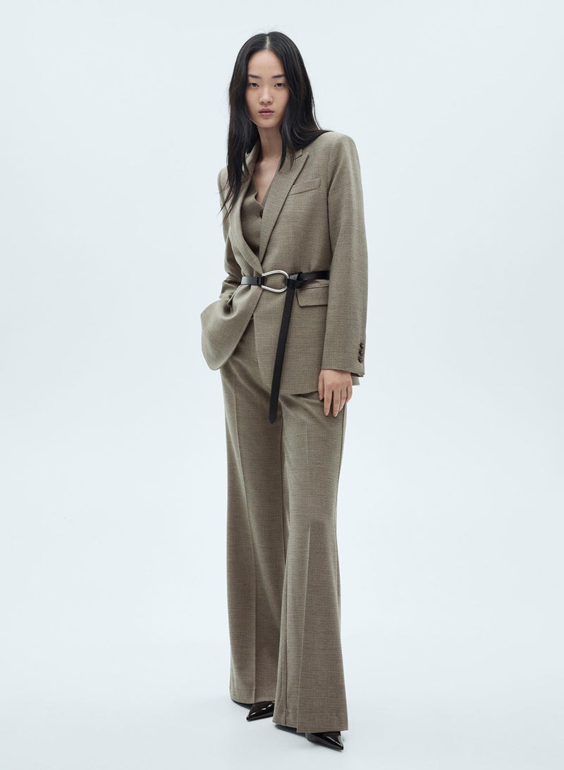 Casual Flared Suit Trousers