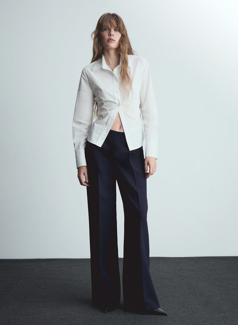 Wideleg Pleated Trousers