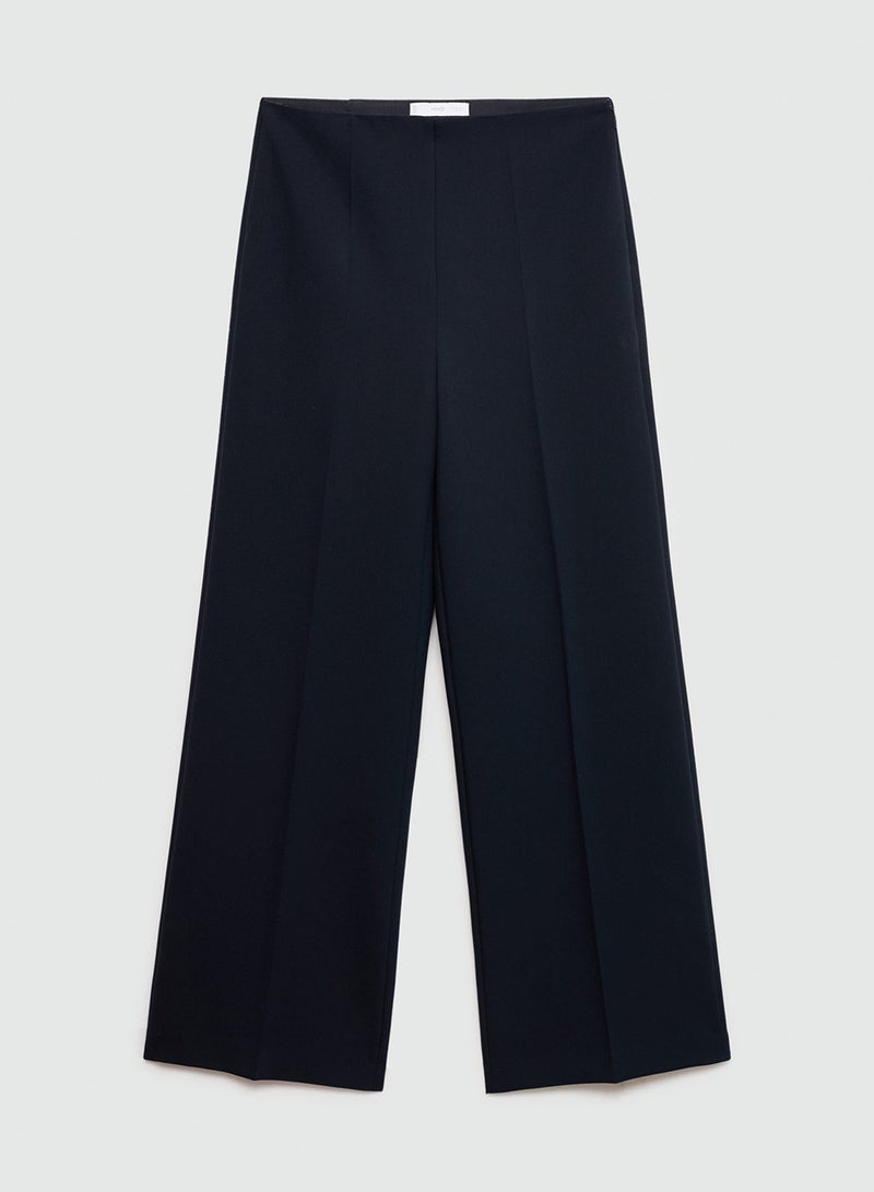 Wideleg Pleated Trousers