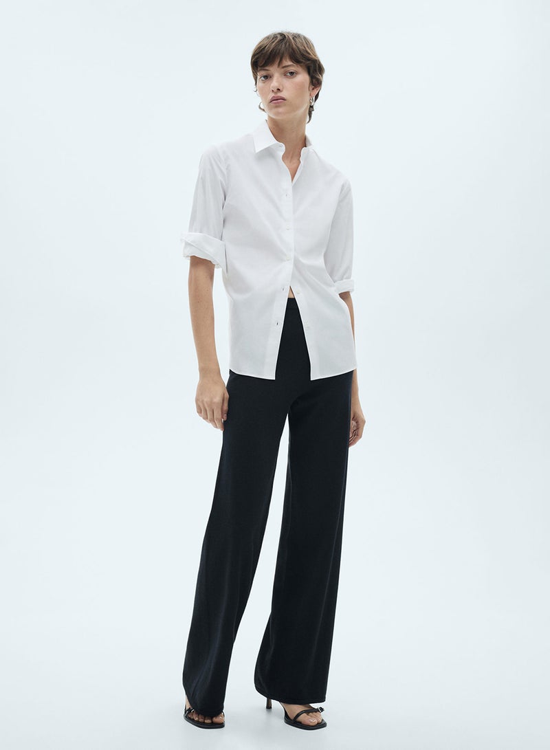 Fine-Knit Wideleg Trousers