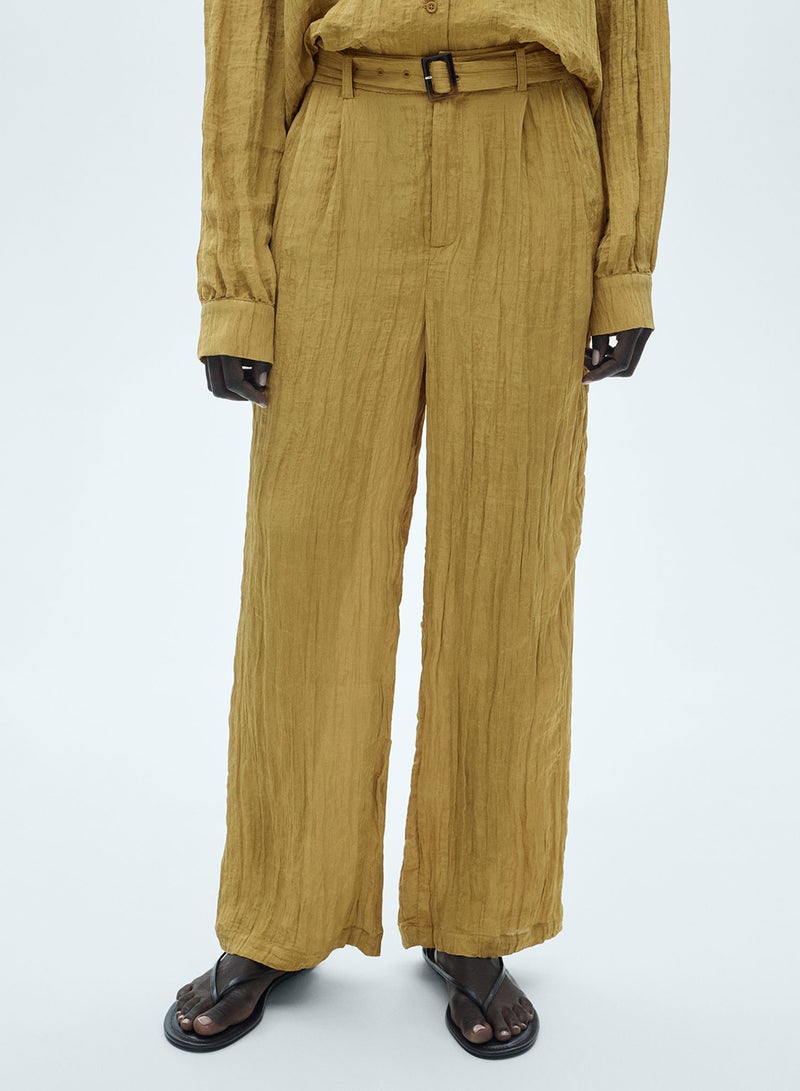 Textured Trousers With Belt