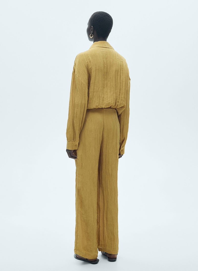 Textured Trousers With Belt