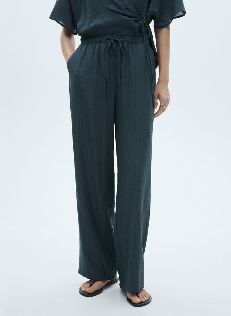 Flowy Trousers With Knot Detail