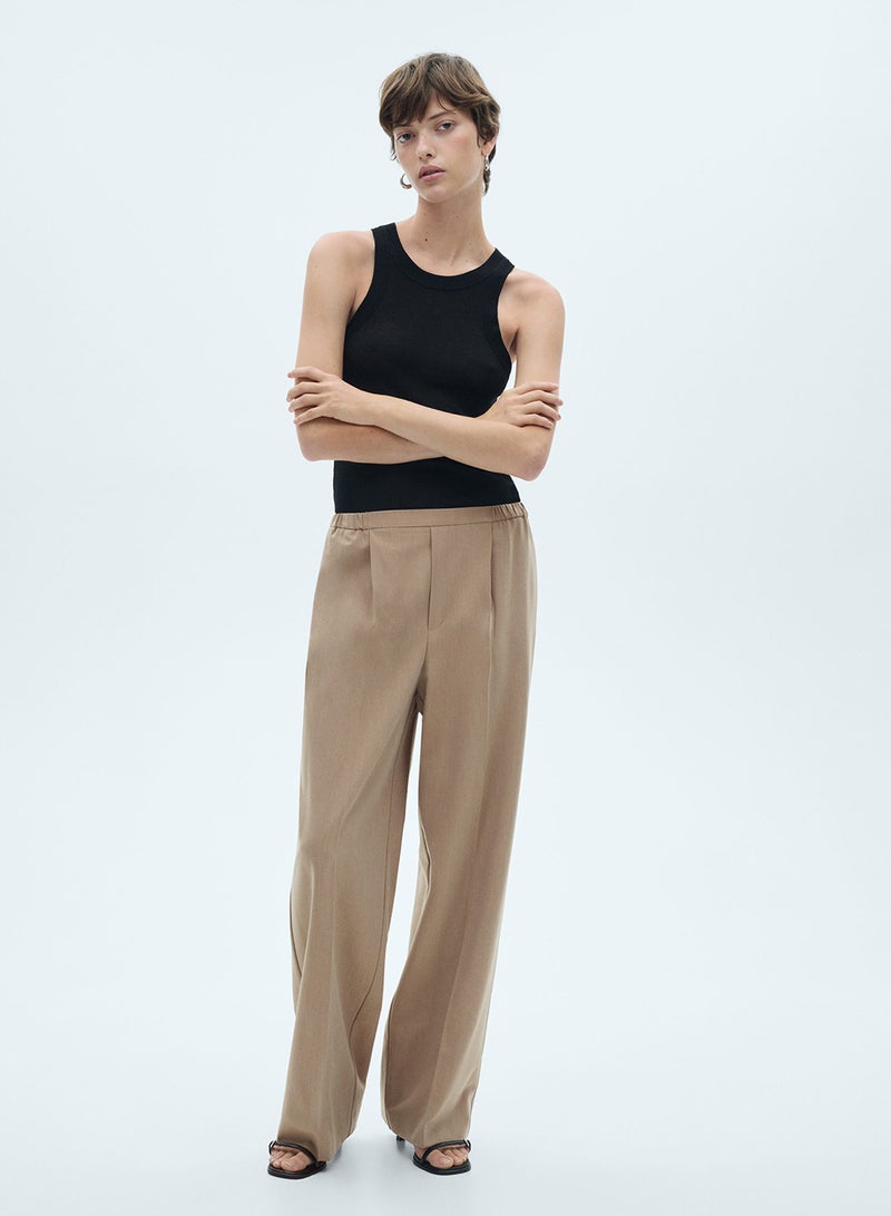 Elastic Waist Suit Trousers