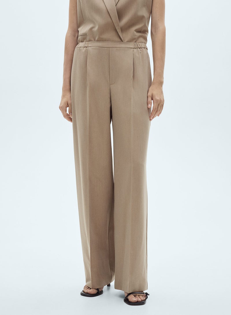 Elastic Waist Suit Trousers