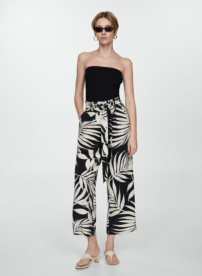 Wideleg Pleated Trousers