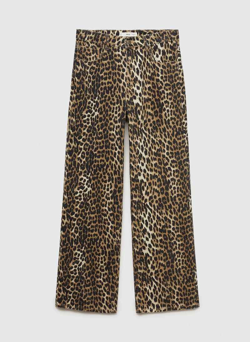 Leo Straight-Fit Leopard-Print Jeans