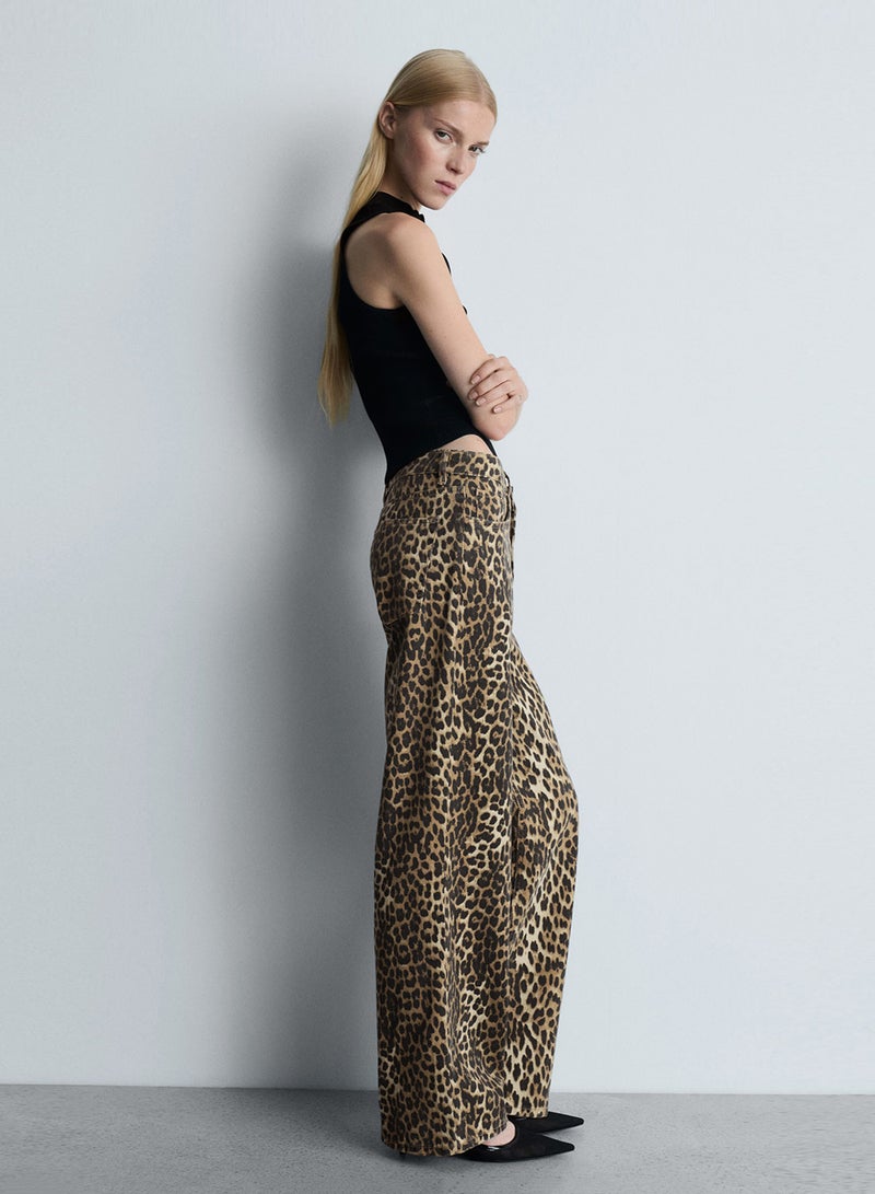 Leo Straight-Fit Leopard-Print Jeans