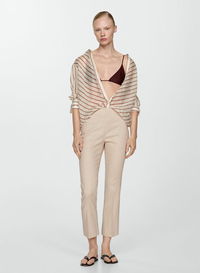 Linen Flared Trousers