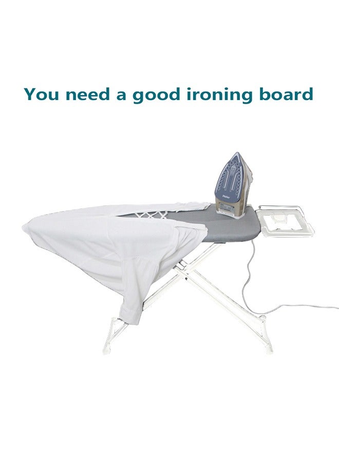 Ironing Board Heat Resistant Cover Ironing Board Non-Slip Folding Adjustable Height (31 * 86 * 110CM) Gray，White