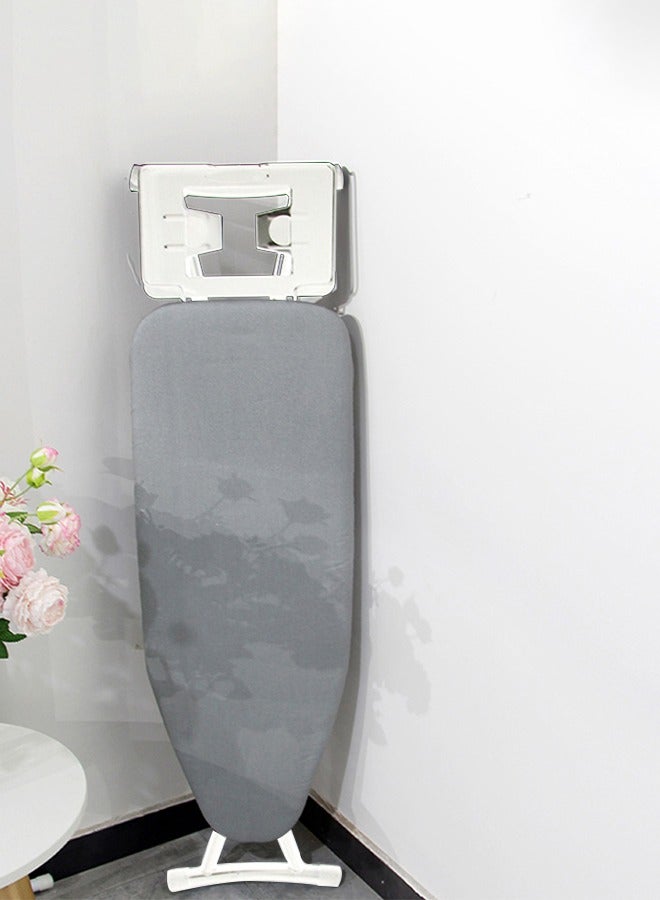 Ironing Board Heat Resistant Cover Ironing Board Non-Slip Folding Adjustable Height (31 * 86 * 110CM) Gray，White