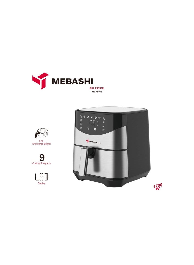 Mebashi Air Fryer 5.5L 1700W