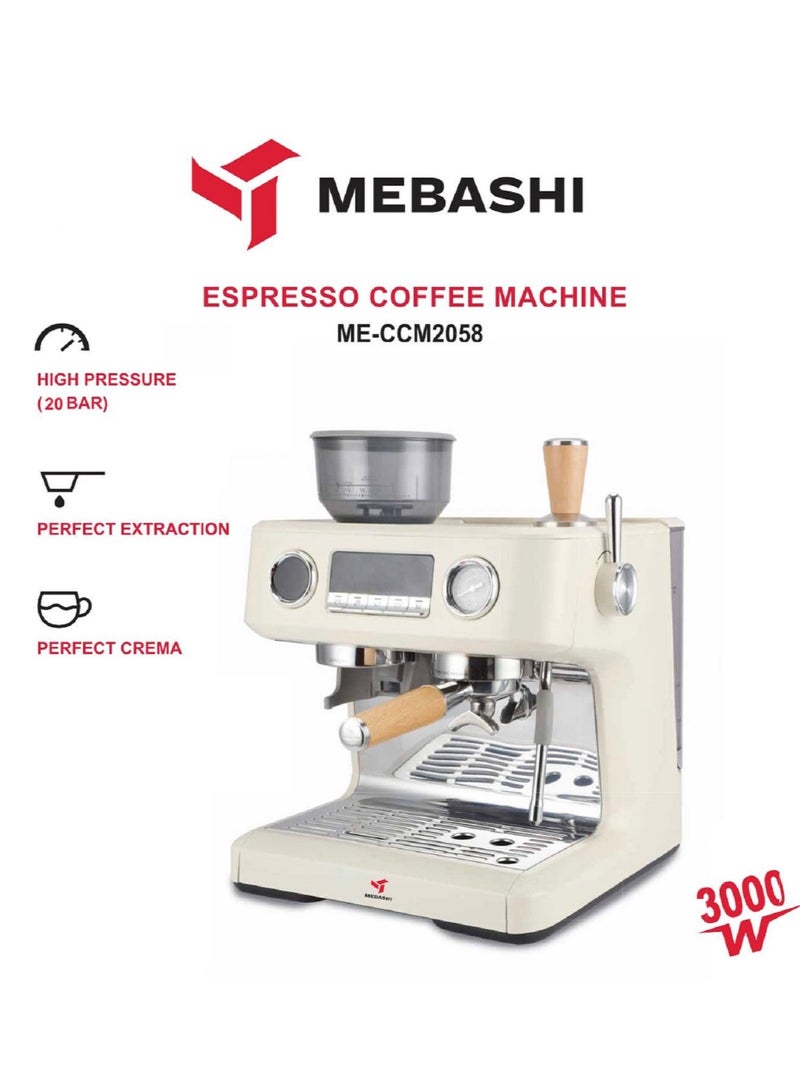 Espresso Coffee Machine With Grinder 20 Bar High Pressure 3000 W