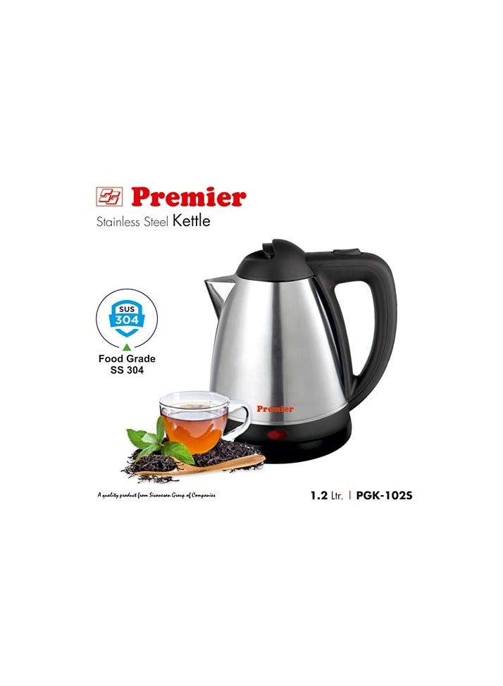 Premier Stainless Steel Kettle PGK-102S (SS), 1.2 LTR (code-054012)