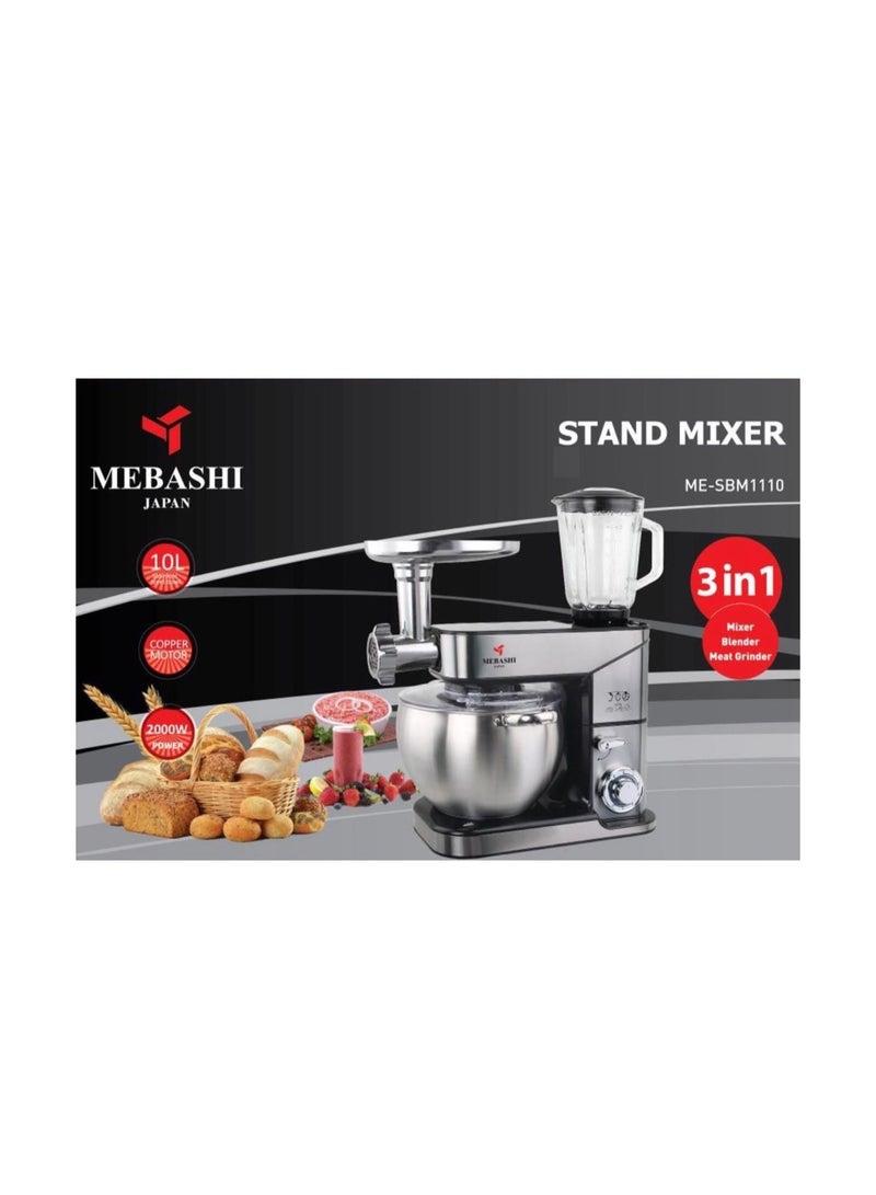 3 In1 Stand Bowl Mixer 10L