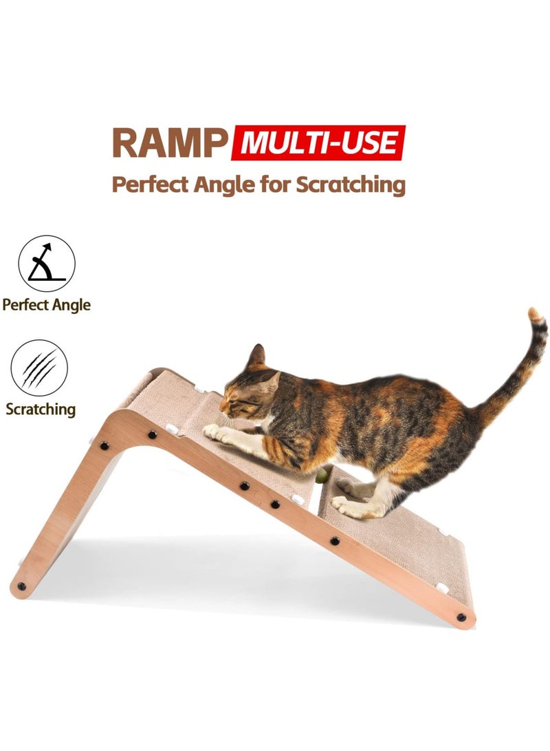 Scratcher Board Toy Scratching Post:Cardboard Cat Scratcher, Vertical Cat Scratching Board, 23.6 Inch L-Shape Cat Scratch Pads with Built-in Catnip Toy Balls, Cat Scratchers for Indoor Cats