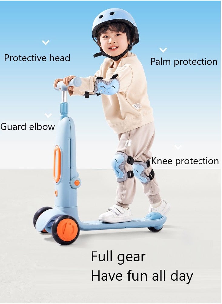 Kids Protective Gear Set Toddler Helmet for Ages 2 to 8 Boys Girls with Sports Protective Gear Set Knee Elbow Wrist Pads for Skateboard Cycling Scooter Rollerblading