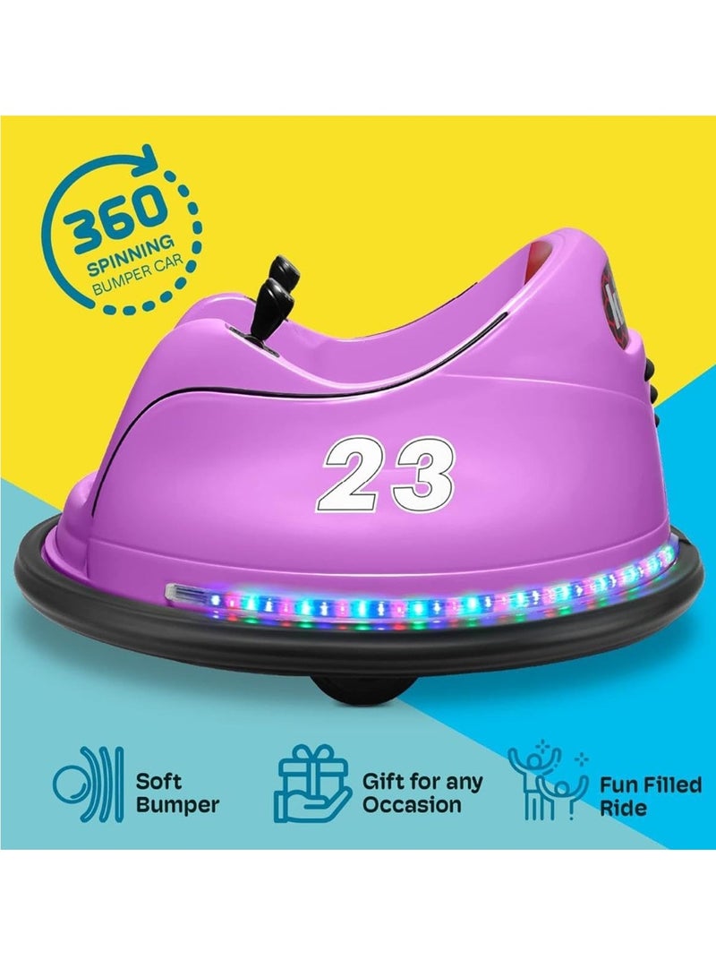 Kids Electric Bumper Car - 360° Spinning Ride-On with Remote Control, Lights, Music, Double Drive