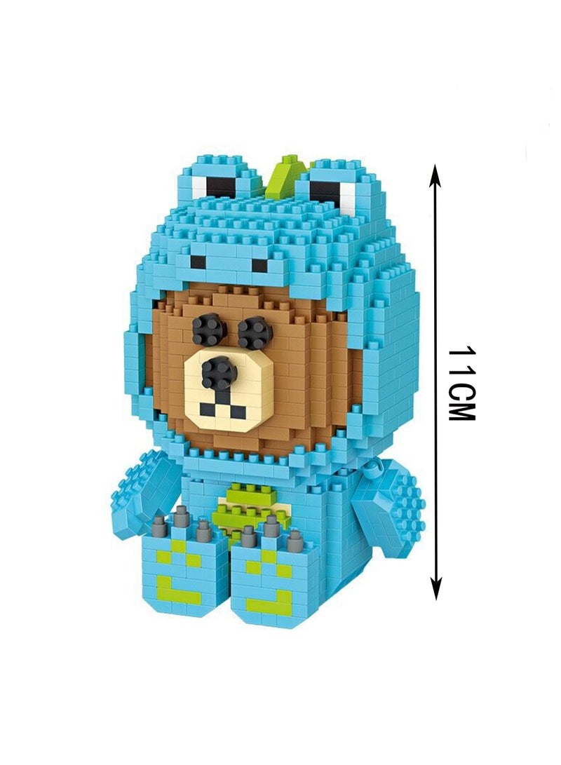 800pcs Blue Bear Model Set Building Blocks Leisure Stress Relief Assembly Toys Children Adult Home Decorations