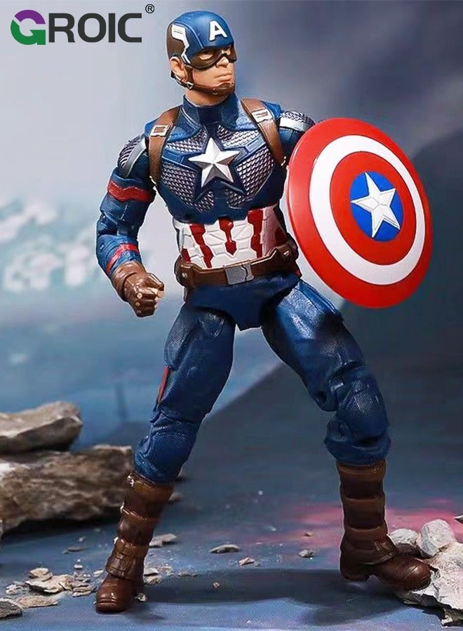 Marvel Epic Hero Captain America, Marvel Avengers Titan Hero Series Captain America from Marvel, 7-Inch Action Figure with Movable Joint, Collectible Figures Toys, Inspired by The Marvel Universe