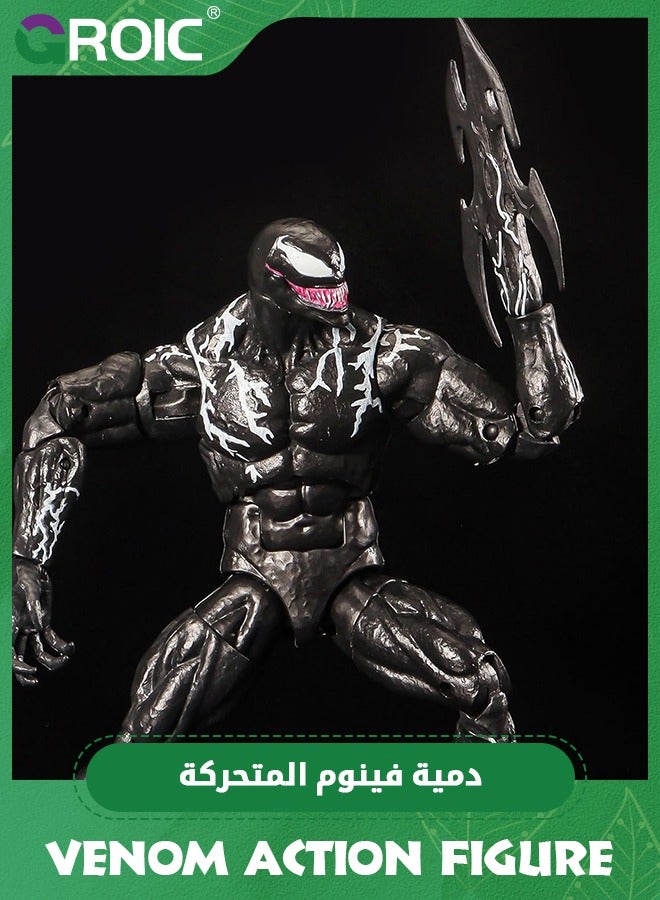 Marvel Epic Hero Venom, 7.9-Inch Action Figure with 9 Pcs Replaceable Accessory, Collectible Figures Toys, Spider-Man Maximum Venom Titan Hero Venom Action Figure, Inspired by The Marvel Universe