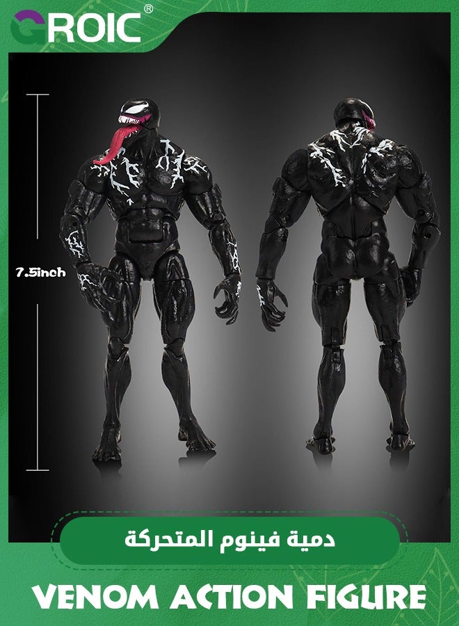 Marvel Epic Hero Venom, 7.9-Inch Action Figure with 9 Pcs Replaceable Accessory, Collectible Figures Toys, Spider-Man Maximum Venom Titan Hero Venom Action Figure, Inspired by The Marvel Universe