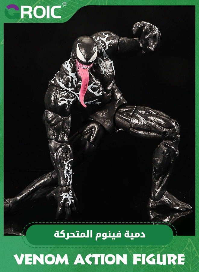 Marvel Epic Hero Venom, 7.9-Inch Action Figure with 9 Pcs Replaceable Accessory, Collectible Figures Toys, Spider-Man Maximum Venom Titan Hero Venom Action Figure, Inspired by The Marvel Universe