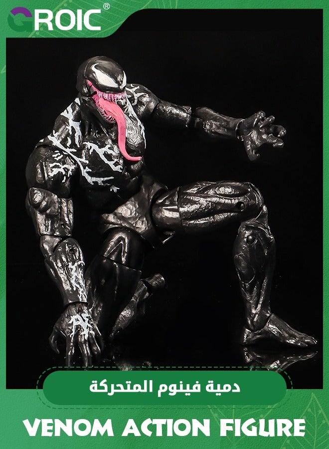 Marvel Epic Hero Venom, 7.9-Inch Action Figure with 9 Pcs Replaceable Accessory, Collectible Figures Toys, Spider-Man Maximum Venom Titan Hero Venom Action Figure, Inspired by The Marvel Universe