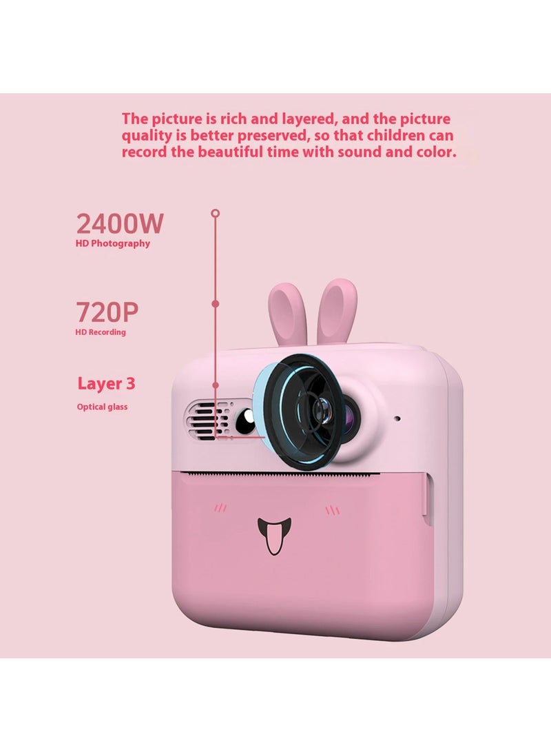 Instant Printing Kids Camera with Flip-up Lens, HD Display