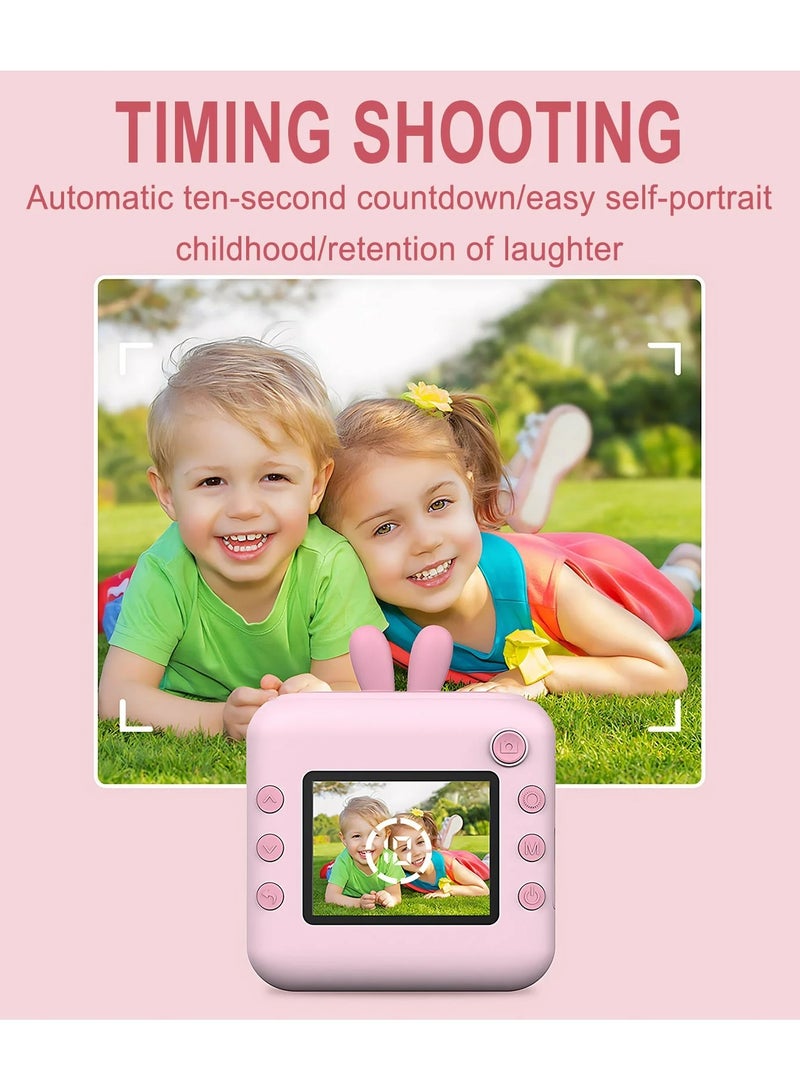 Instant Printing Kids Camera with Flip-up Lens, HD Display