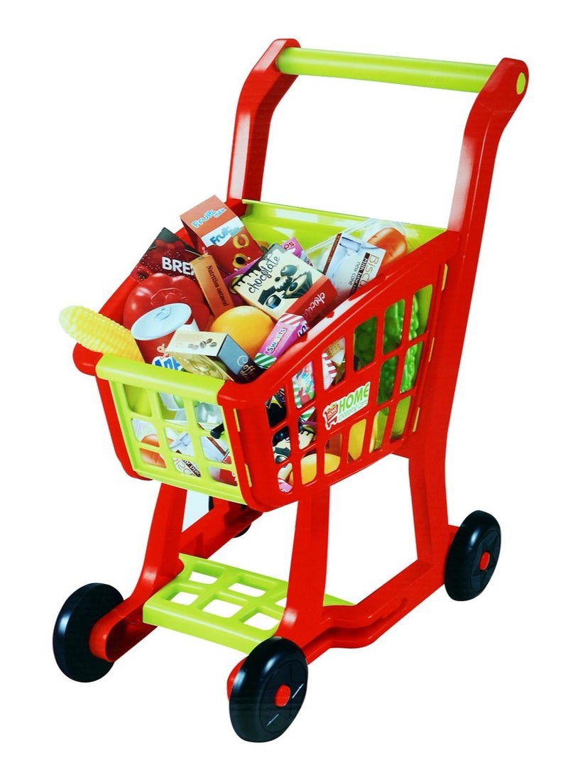 Kids Home Shopping Cart Toy with Wheels, Pretend Play Grocery Cart, Easy to Push, Ideal for Toddlers and Young Children – Perfect for Role Play, Imaginative Fun