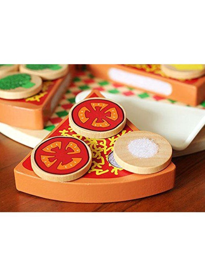 27-Piece Wooden Pizza Cutting Toy 10x10x10cm