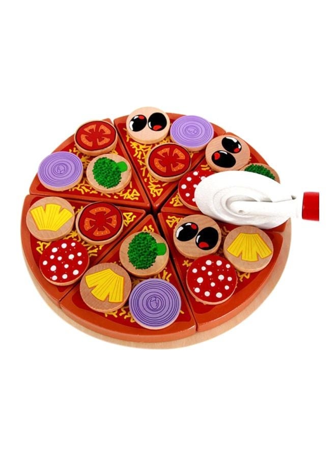 27-Piece Wooden Pizza Cutting Toy 10x10x10cm