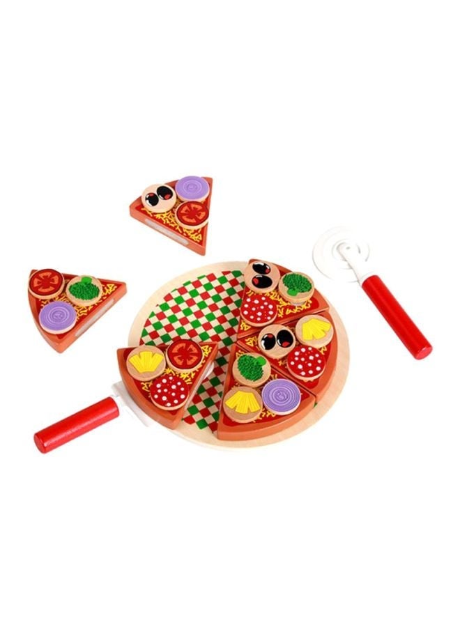 27-Piece Wooden Pizza Cutting Toy 10x10x10cm