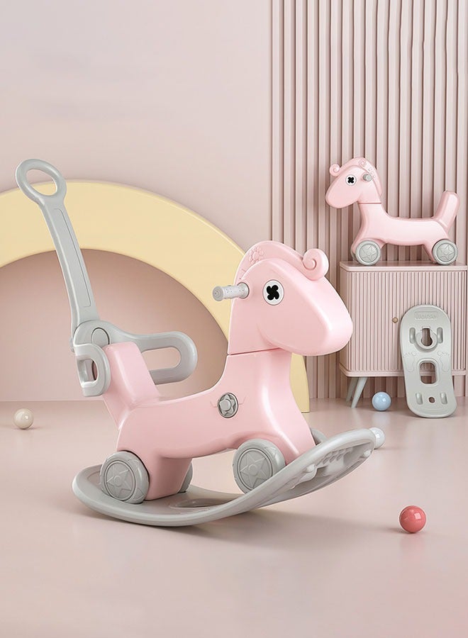 Baby Rocking Horse Car Three In One Anti-Fall Multi-Function Push Rod Plastic Thickened 1 To 6 Years Old