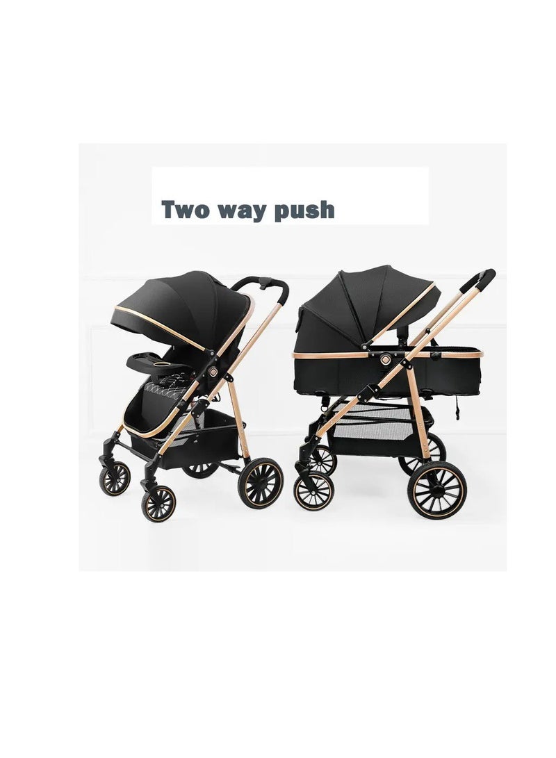 high landscape multi-functional baby stroller can sit and lie down 360-degree rotation shock absorber folding baby stroller