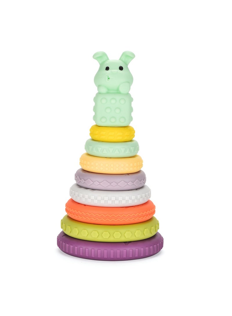 Educational Multicolored Stacking Plastic Rings Tower Set