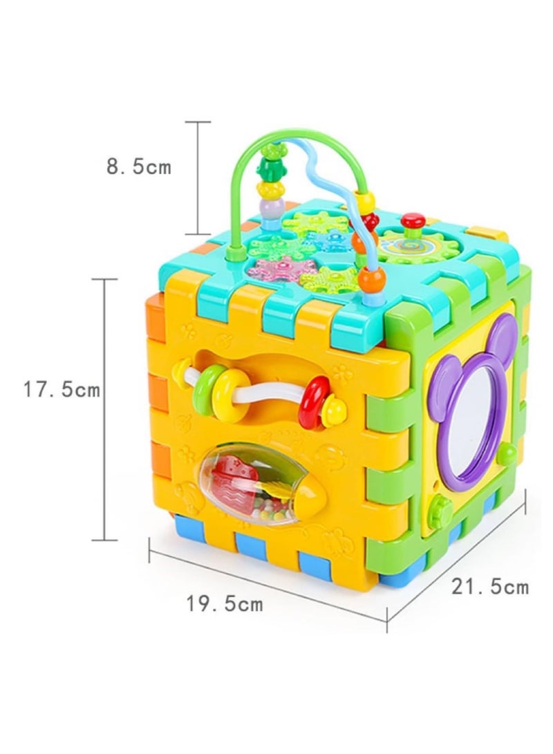 Baby Activity Cube Toy – Educational Montessori Busy Cube for Toddlers with Musical Piano, Shape Sorter & Animal Sounds – Interactive Learning Play Cube for Kids 6-18 Months