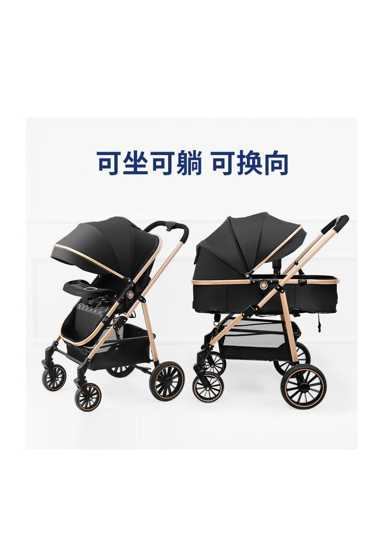 high landscape multi-functional baby stroller can sit and lie down 360-degree rotation shock absorber folding baby stroller