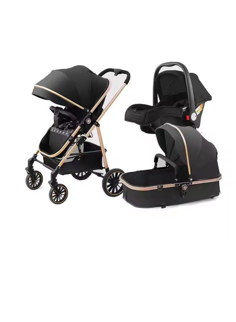 high landscape multi-functional baby stroller can sit and lie down 360-degree rotation shock absorber folding baby stroller