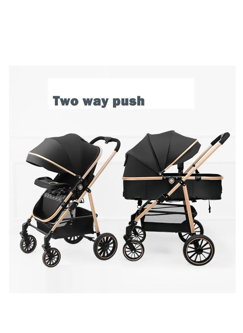 high landscape multi-functional baby stroller can sit and lie down 360-degree rotation shock absorber folding baby stroller