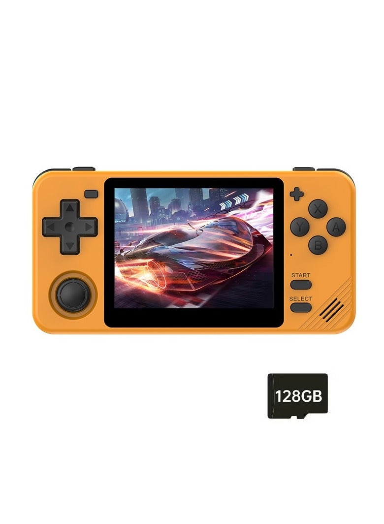 POWKIDDY RGB10X Handheld Game Console, 3.5-inch IPS OCA full lamination Screen Retro Video Game Console Open Source Linux Game Player, Support WiFi & Bluetooth,10000+ Games Portable PSP (Orange, 128G)