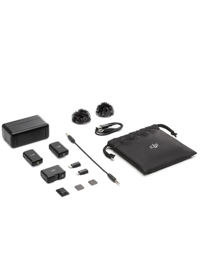 dji Mic (2 TX + 1 RX Charging Case), Wireless Lavalier Microphone, 250m (820 ft.) Range, 15-Hour Battery